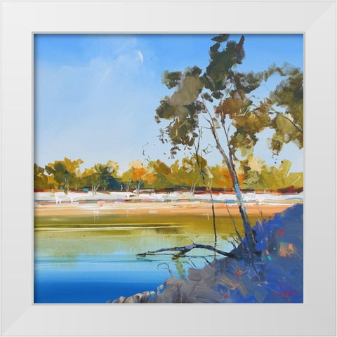 River Bank White Modern Wood Framed Art Print by Penny, Craig Trewin