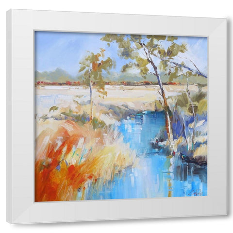 Summer Creek White Modern Wood Framed Art Print by Penny, Craig Trewin