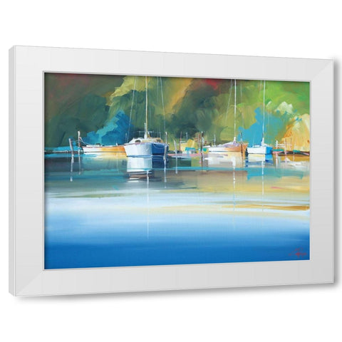 Light at Metung White Modern Wood Framed Art Print by Penny, Craig Trewin