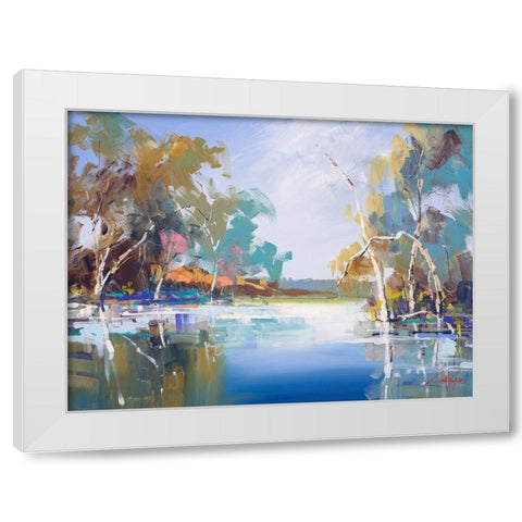 The Renmark Creek White Modern Wood Framed Art Print by Penny, Craig Trewin