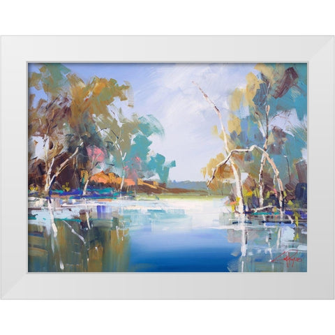 The Renmark Creek White Modern Wood Framed Art Print by Penny, Craig Trewin