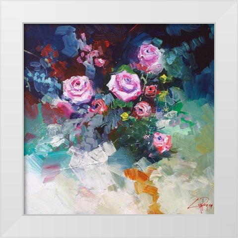 Roses White Modern Wood Framed Art Print by Penny, Craig Trewin