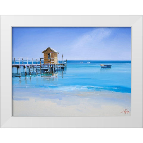 The Yellow Shed White Modern Wood Framed Art Print by Penny, Craig Trewin