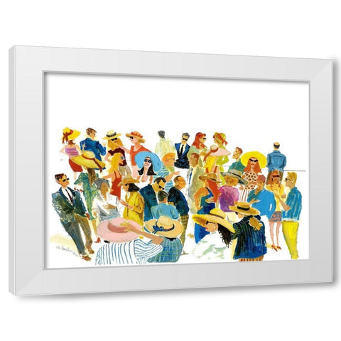 Summer Drinks White Modern Wood Framed Art Print by Paraskevas, Michael