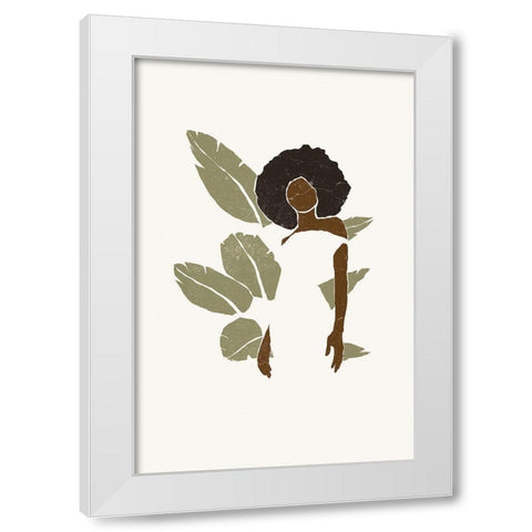 Boho Bird of Paradise Leaves I White Modern Wood Framed Art Print by Pont, Yuyu