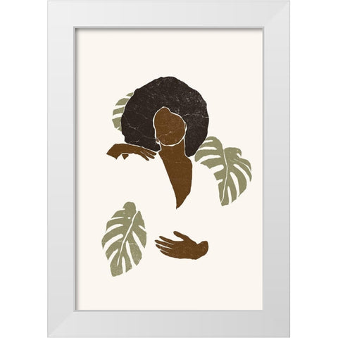 Boho Monstera Leaves II White Modern Wood Framed Art Print by Pont, Yuyu