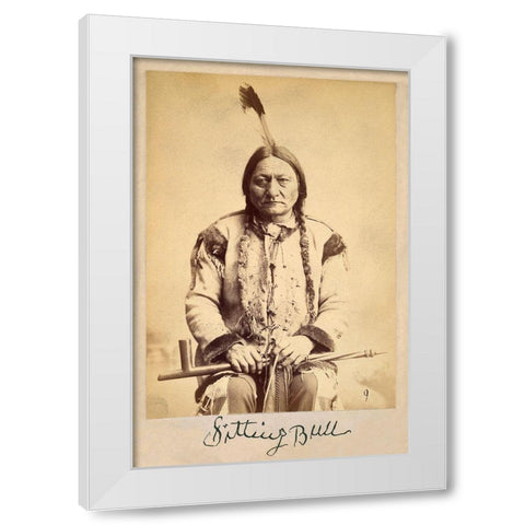 Sitting Bull - Lakota Sioux Tribe Chief-1884 White Modern Wood Framed Art Print by Palmquist And Jurgens