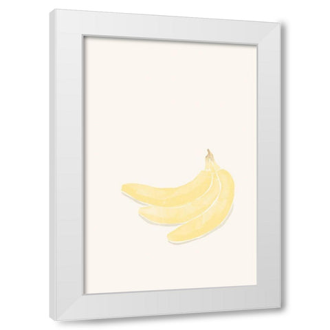 Tropical Banana White Modern Wood Framed Art Print by Pont, Yuyu