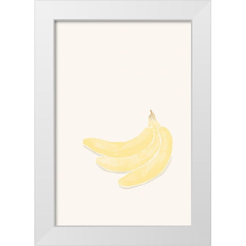 Tropical Banana White Modern Wood Framed Art Print by Pont, Yuyu