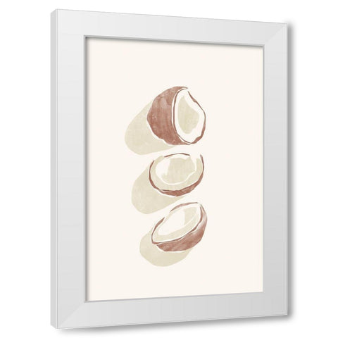 Tropical Coconuts White Modern Wood Framed Art Print by Pont, Yuyu