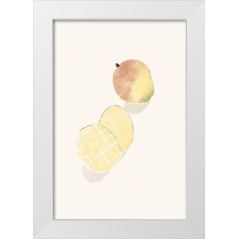 Tropical Mango White Modern Wood Framed Art Print by Pont, Yuyu