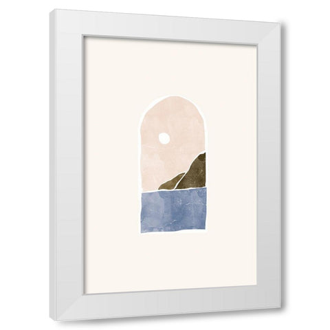 Tropical Window Landscape 01 White Modern Wood Framed Art Print by Pont, Yuyu