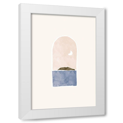 Tropical Window Landscape 03 White Modern Wood Framed Art Print by Pont, Yuyu
