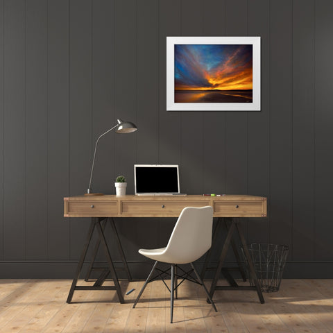 Island Silhouette White Modern Wood Framed Art Print by Parent, Joanne