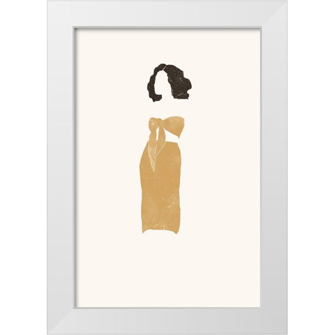 Amber Summer White Modern Wood Framed Art Print by Pont, Yuyu