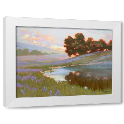 Pastel Lupin White Modern Wood Framed Art Print by Penniman, Ed