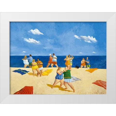 Tango Beach White Modern Wood Framed Art Print by Paraskevas, Michael