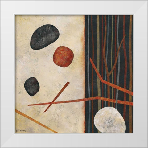 Sticks and Stones II White Modern Wood Framed Art Print by Porter, Glenys