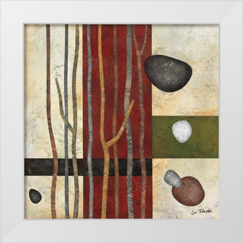 Sticks and Stones V White Modern Wood Framed Art Print by Porter, Glenys