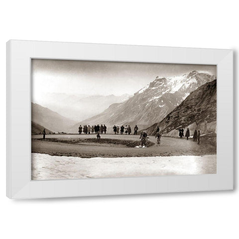 Snow on the Galibier, 1924 White Modern Wood Framed Art Print by E Sports Presse