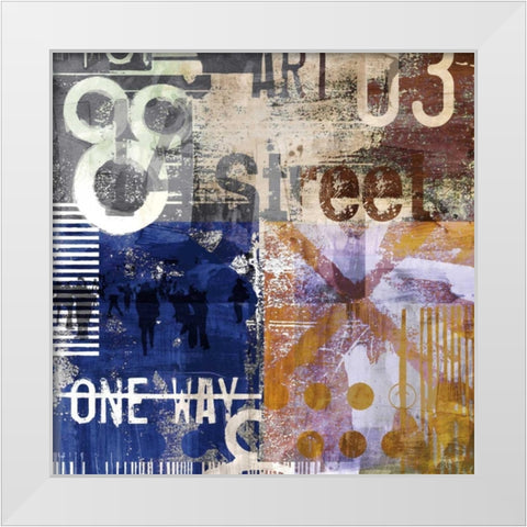 Move On IX White Modern Wood Framed Art Print by Pfrommer, Sven