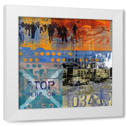 Move On XI White Modern Wood Framed Art Print by Pfrommer, Sven