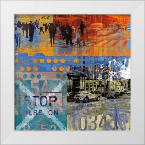 Move On XI White Modern Wood Framed Art Print by Pfrommer, Sven