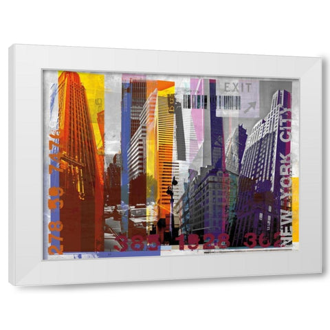 New York Sky Urban White Modern Wood Framed Art Print by Pfrommer, Sven