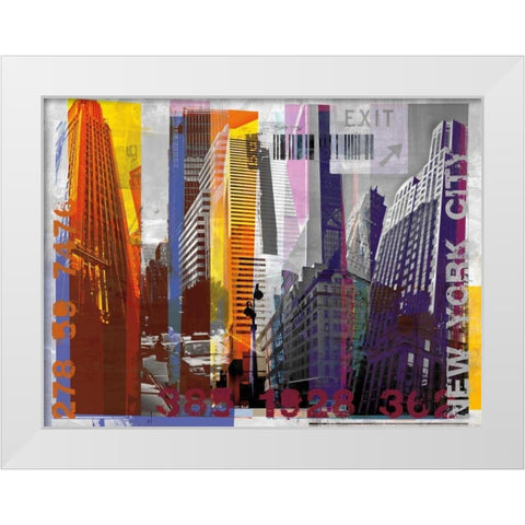 New York Sky Urban White Modern Wood Framed Art Print by Pfrommer, Sven