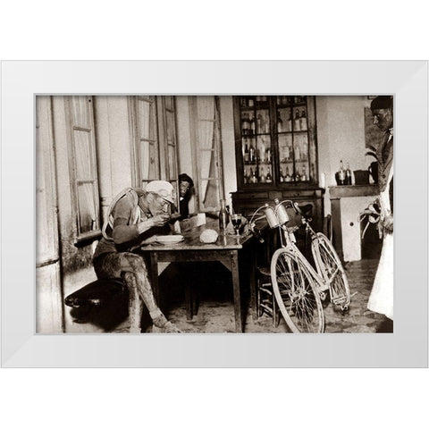 Lunch Time White Modern Wood Framed Art Print by E Sports Presse