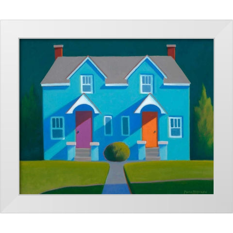 Blue House White Modern Wood Framed Art Print by Pettigrew, Martha