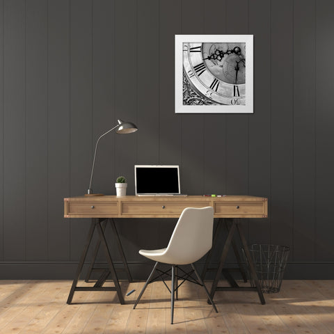 Clockwork 2 White Modern Wood Framed Art Print by PhotoINC Studio