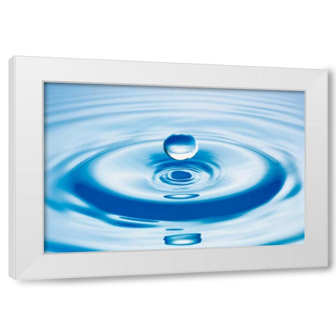 Droplet White Modern Wood Framed Art Print by PhotoINC Studio