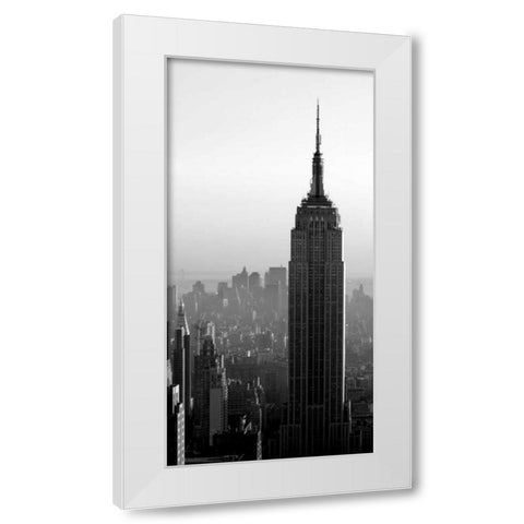 Empire State White Modern Wood Framed Art Print by PhotoINC Studio