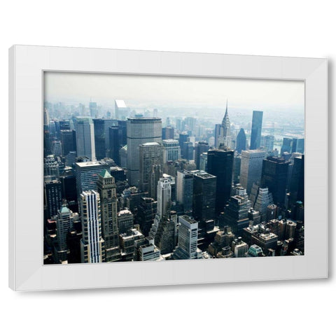 Manhattan White Modern Wood Framed Art Print by PhotoINC Studio