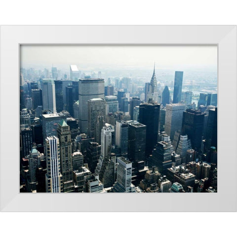 Manhattan White Modern Wood Framed Art Print by PhotoINC Studio