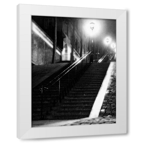 Montmartre White Modern Wood Framed Art Print by PhotoINC Studio