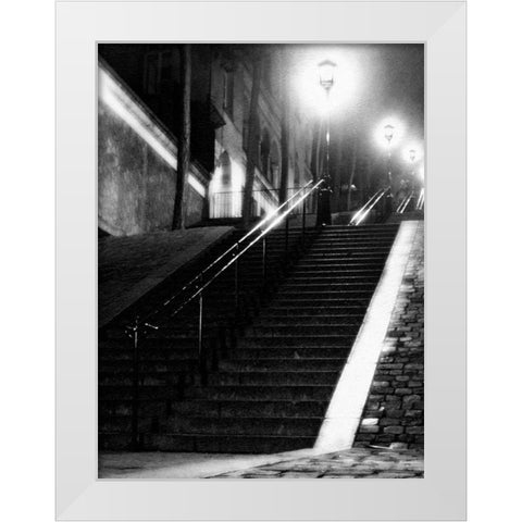 Montmartre White Modern Wood Framed Art Print by PhotoINC Studio