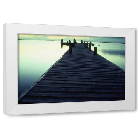 Pier 1 White Modern Wood Framed Art Print by PhotoINC Studio