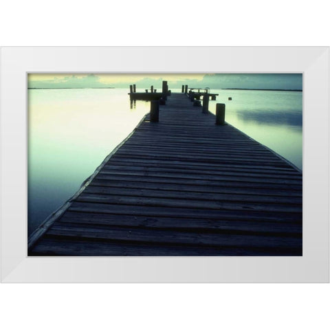 Pier 1 White Modern Wood Framed Art Print by PhotoINC Studio