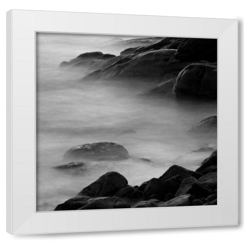 Rocks in Mist 2 White Modern Wood Framed Art Print by PhotoINC Studio