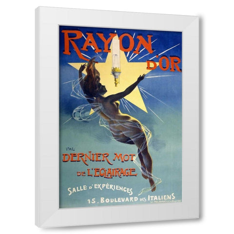 Rayon dâ€™Or White Modern Wood Framed Art Print by Paleologu (PAL), Jean de