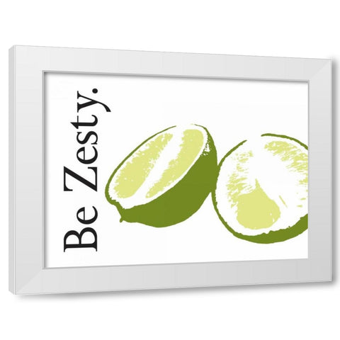 Be Zesty White Modern Wood Framed Art Print by Proctor, Tenisha