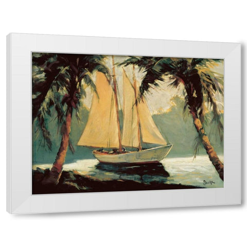 Sailboat, Santa Barbara White Modern Wood Framed Art Print by Pawla, Frederick Alexander