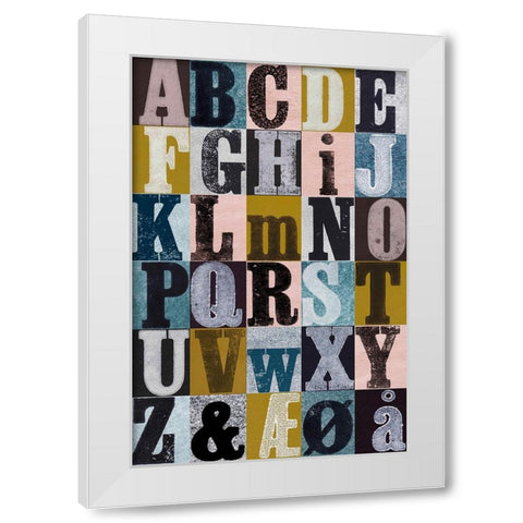 Alphabet Color White Modern Wood Framed Art Print by Folcarelli, Pernille