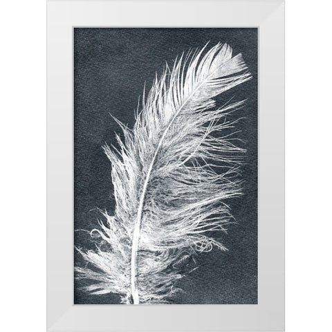 Feather 1 Dark White Modern Wood Framed Art Print by Folcarelli, Pernille