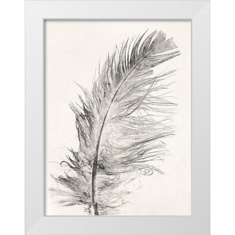 Feather 1 Light White Modern Wood Framed Art Print by Folcarelli, Pernille