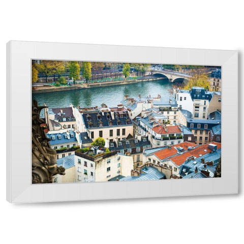 Paris Rooftops White Modern Wood Framed Art Print by Quintero, Sonja