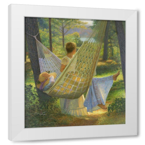 Summertime White Modern Wood Framed Art Print by Quidley, Peter