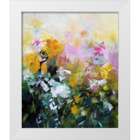 Always Flowers White Modern Wood Framed Art Print by Quinzin, Marianne